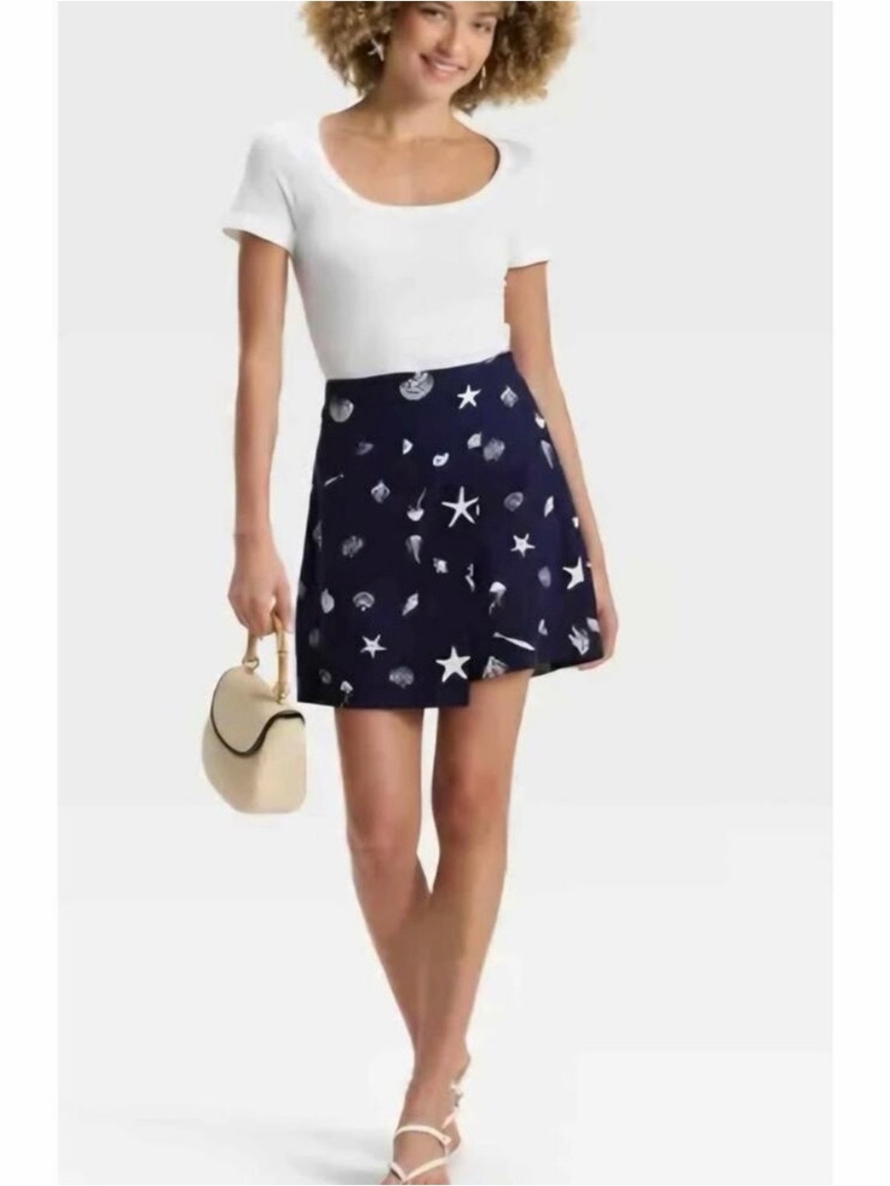 A New day shell beach linen blend navy skort size 10